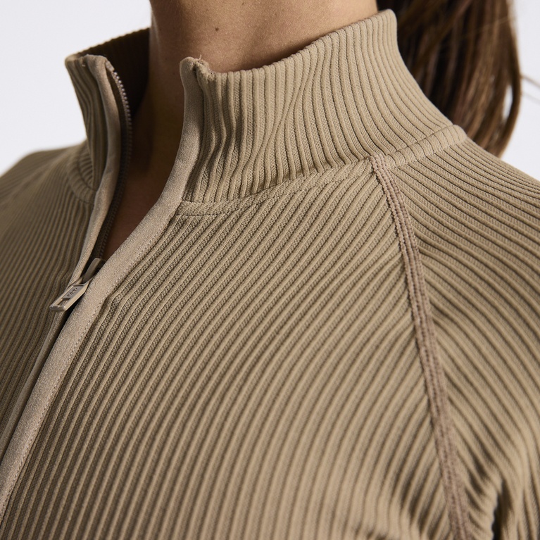 Training jacket "Zip Jacket Rib" Beige